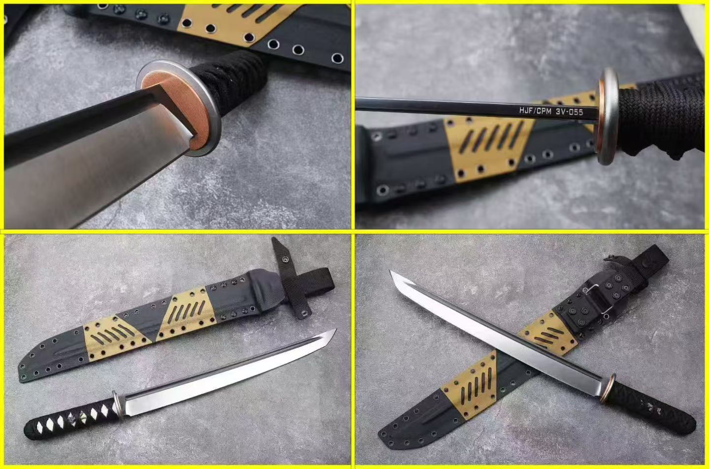 HJF War Tiger Plus Samurai Knife DC53 Steel Fixed Blade Knife