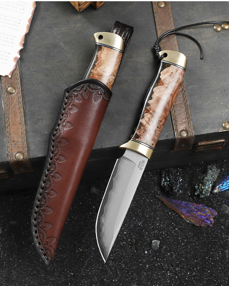 Japan SKD11 Steel Fixed Blade Knife Outdoor Camping Bushcraft