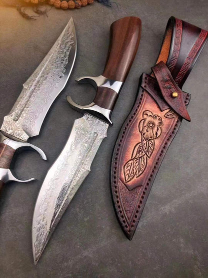 DAMASCUS STEEL BOWIE KNIFE