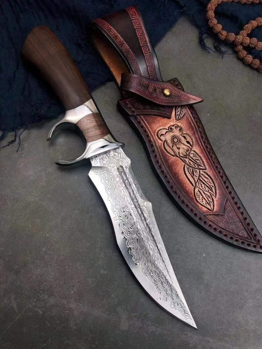 DAMASCUS STEEL BOWIE KNIFE