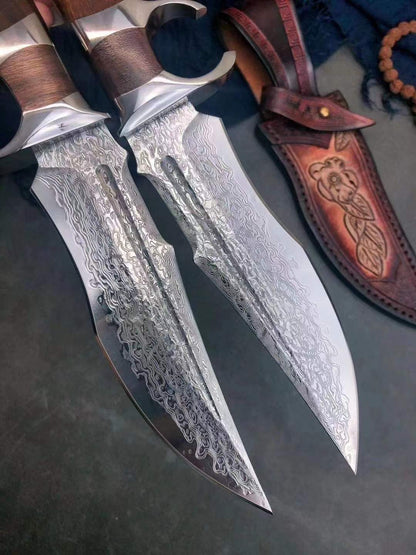 DAMASCUS STEEL BOWIE KNIFE