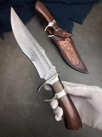 DAMASCUS STEEL BOWIE KNIFE