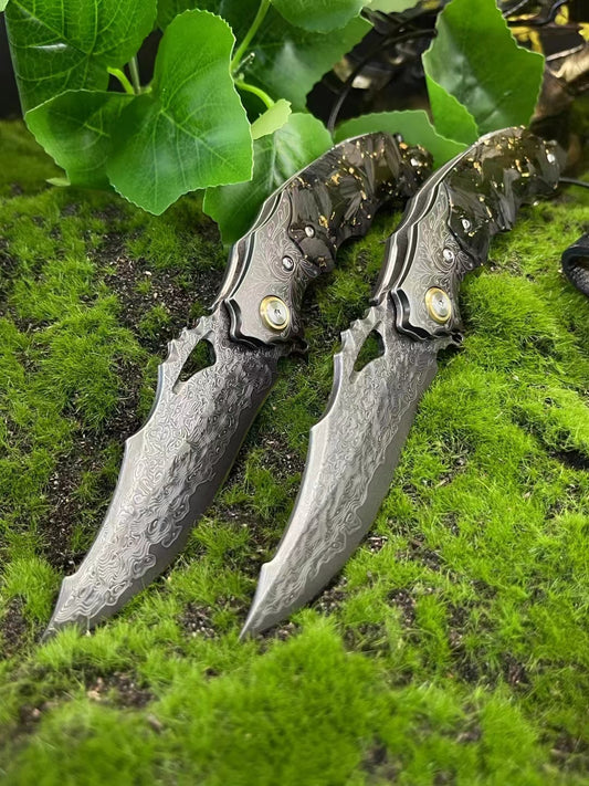 Eagle Eye Damascus Blade Outdoor Pocket Folding Knife