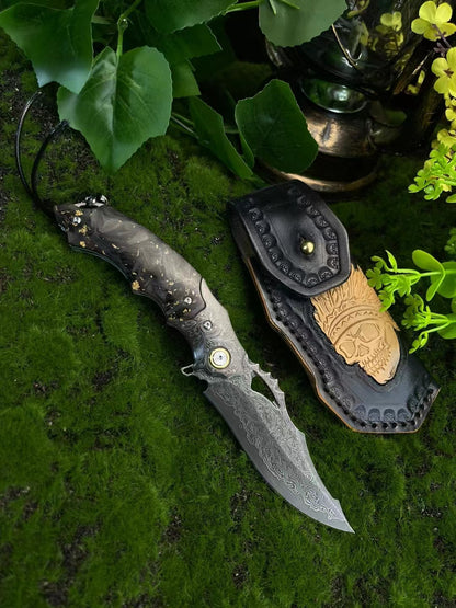 Eagle Eye Damascus Blade Outdoor Pocket Folding Knife