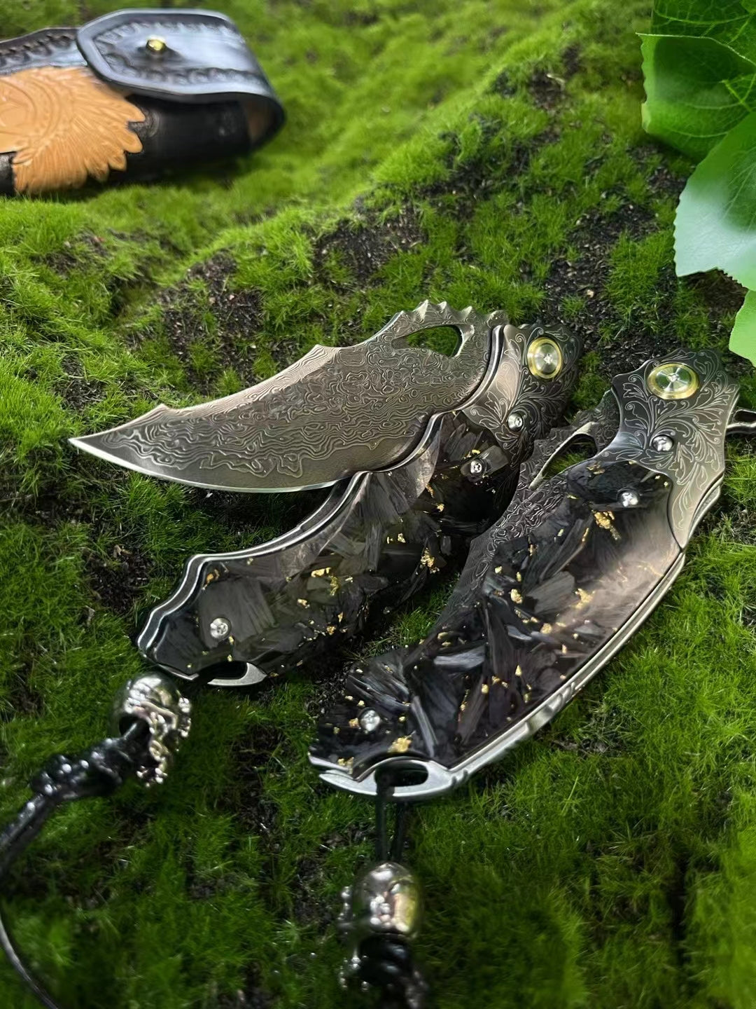 Eagle Eye Damascus Blade Outdoor Pocket Folding Knife