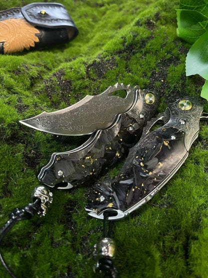 Eagle Eye Damascus Blade Outdoor Pocket Folding Knife