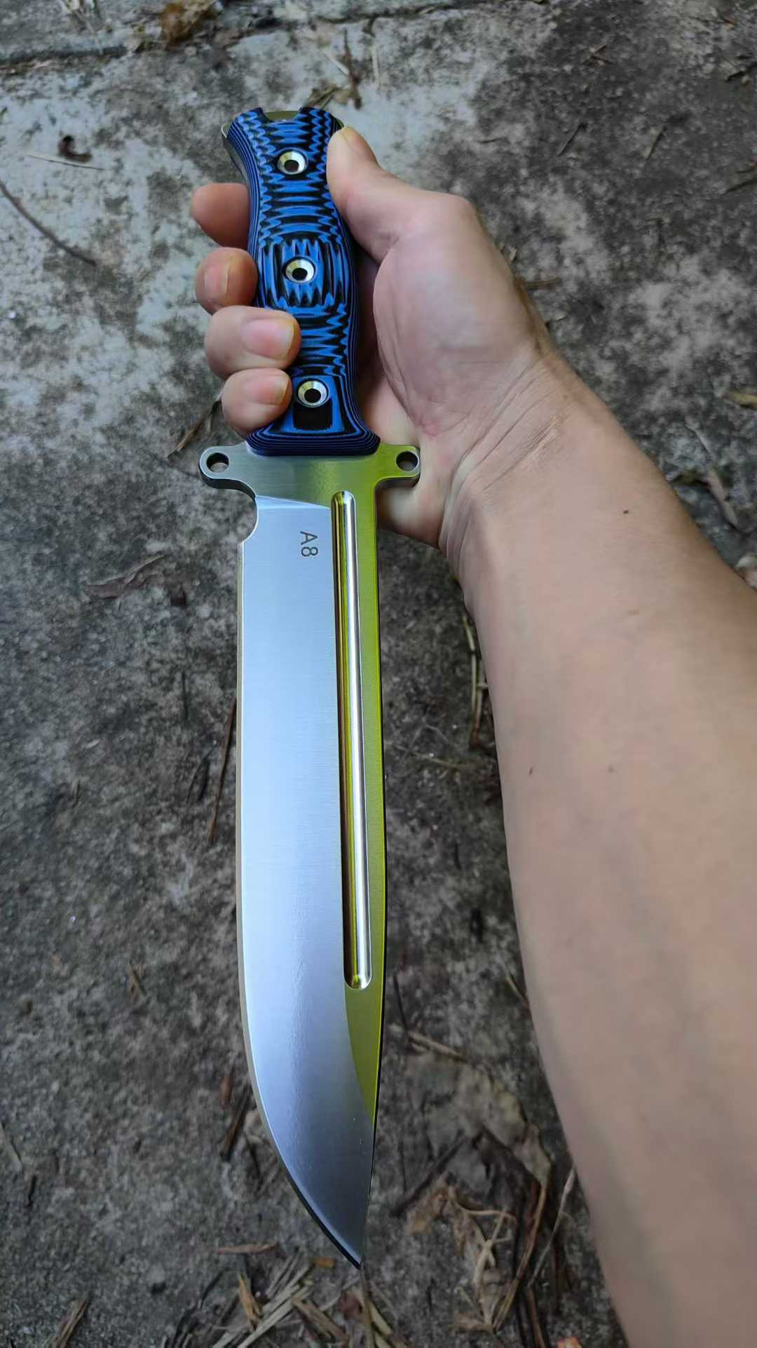 Bolte Light Gemini A8 Steel G10 Handle Fixe Blade Bowie Knife with Fuller