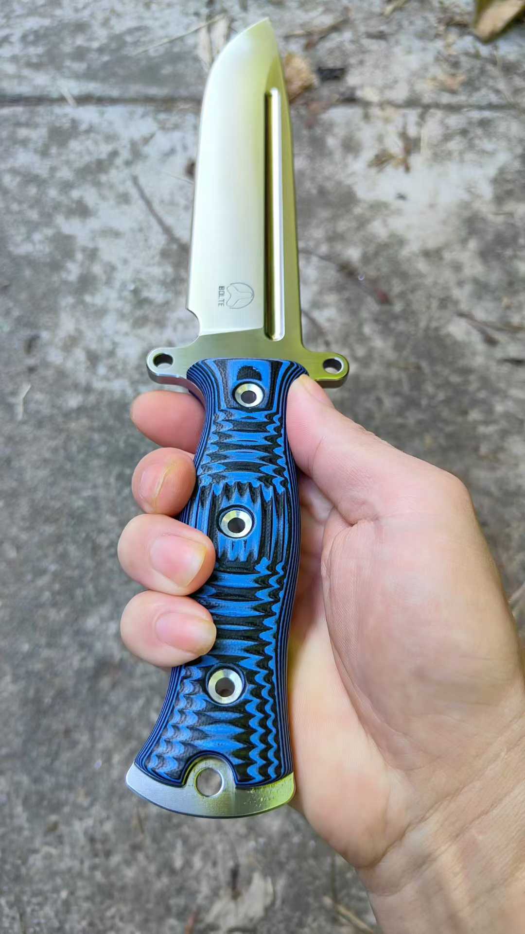 Bolte Light Gemini A8 Steel G10 Handle Fixe Blade Bowie Knife with Fuller