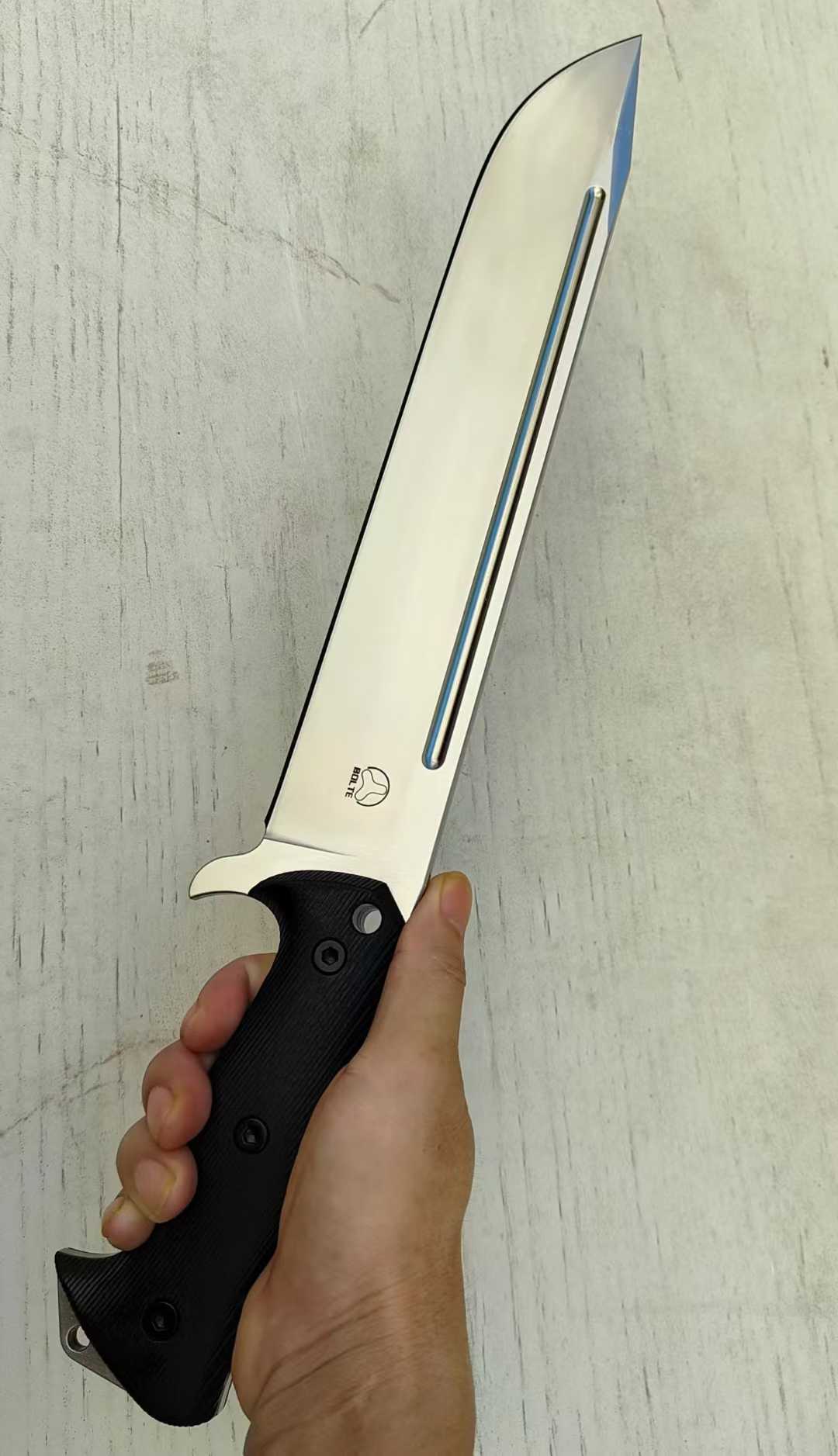 Bolte Sasquatch A8 Steel Big Bowie Fixed Blade Knife