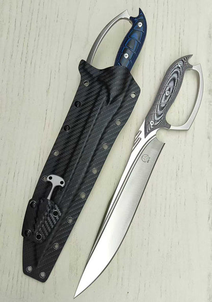 Bolte Pterosaur A8 Steel Big Bowie Fixed Blade Knife with Hand Guard