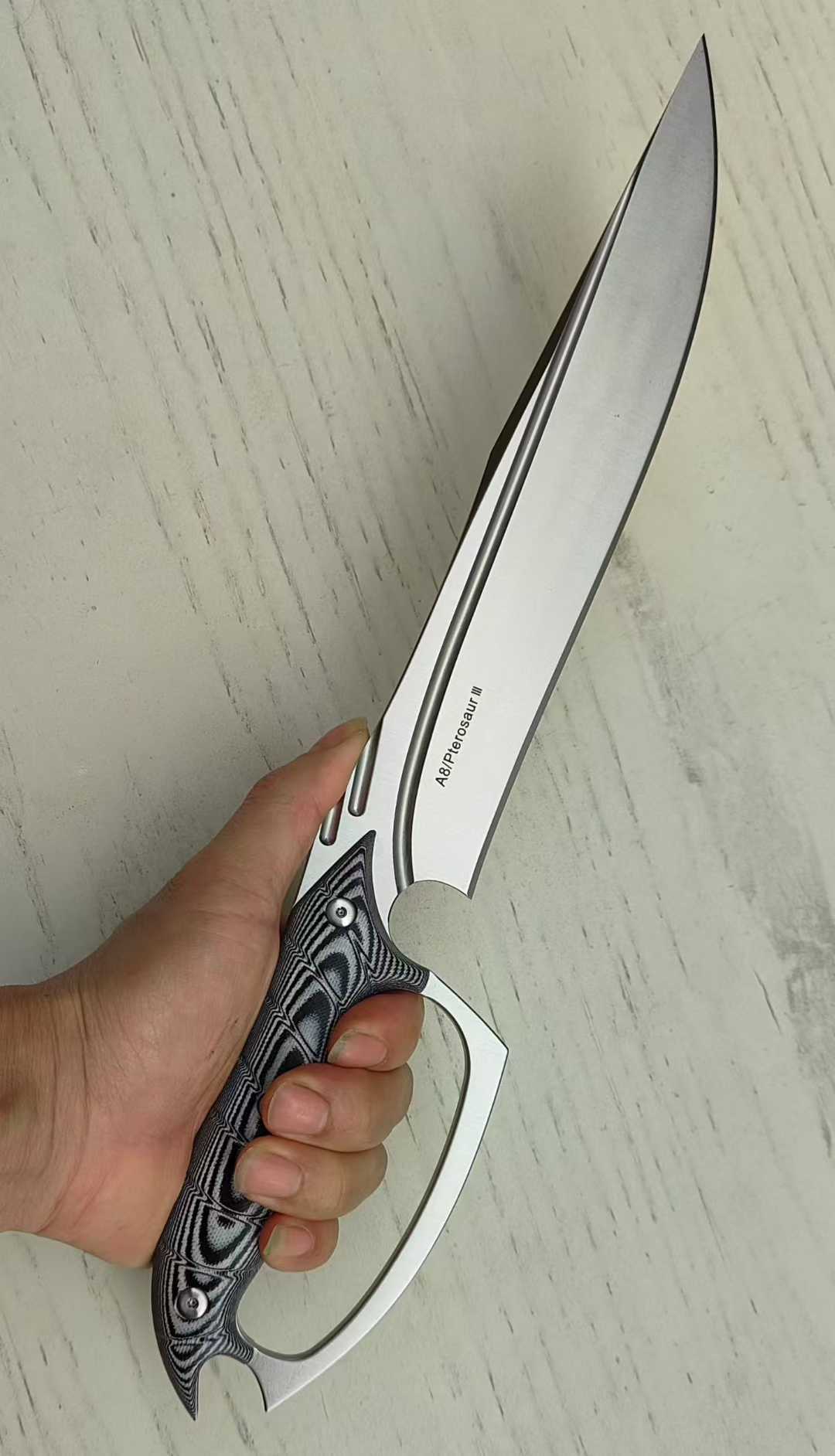 Bolte Pterosaur A8 Steel Big Bowie Fixed Blade Knife with Hand Guard