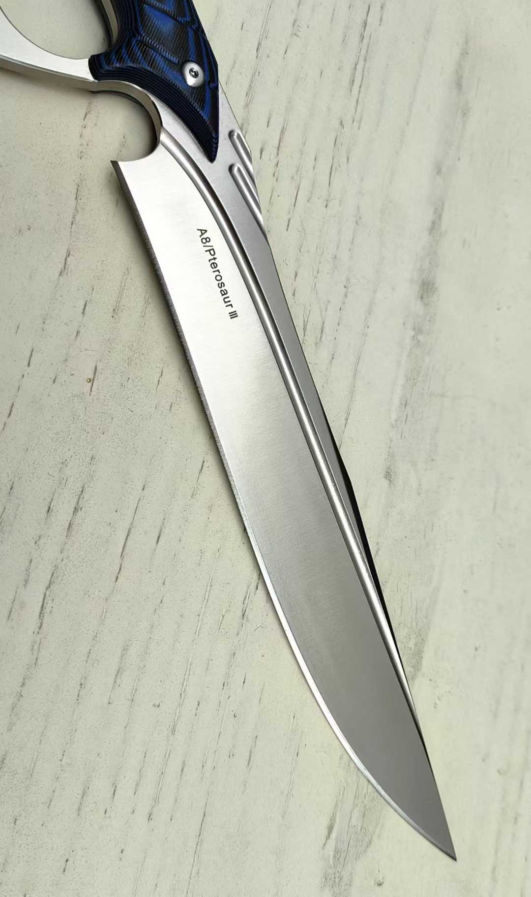 Bolte Pterosaur A8 Steel Big Bowie Fixed Blade Knife with Hand Guard