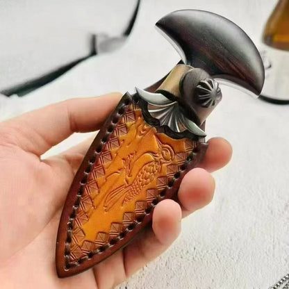 Damascus Pattern 9Cr15Mov Steel Blade Push Knife