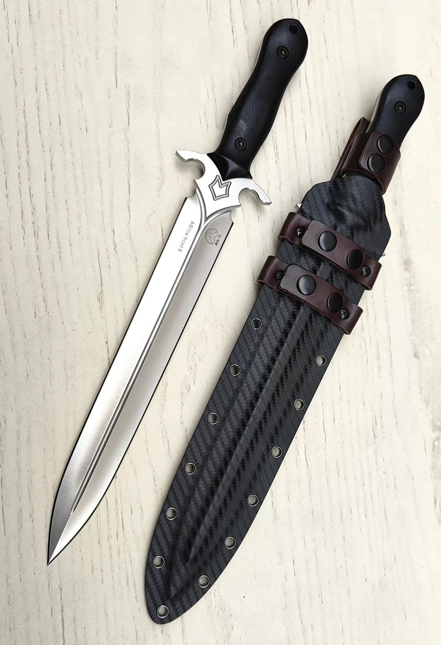 Bolte Ice Front 6 A8 Steel Dagger Double Blade Knife