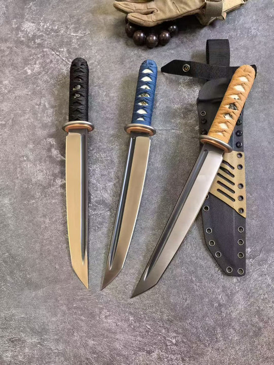 HJF War Tiger Samurai Knife DC53 Steel Fixed Blade Knife