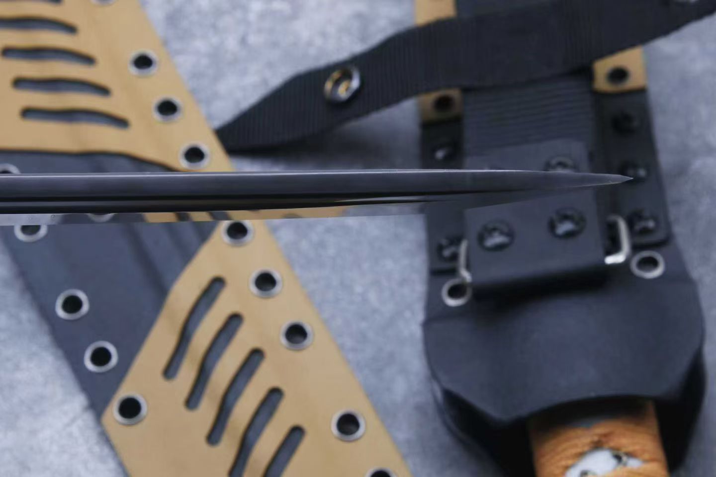 HJF War Tiger Plus Samurai Knife DC53 Steel Fixed Blade Knife