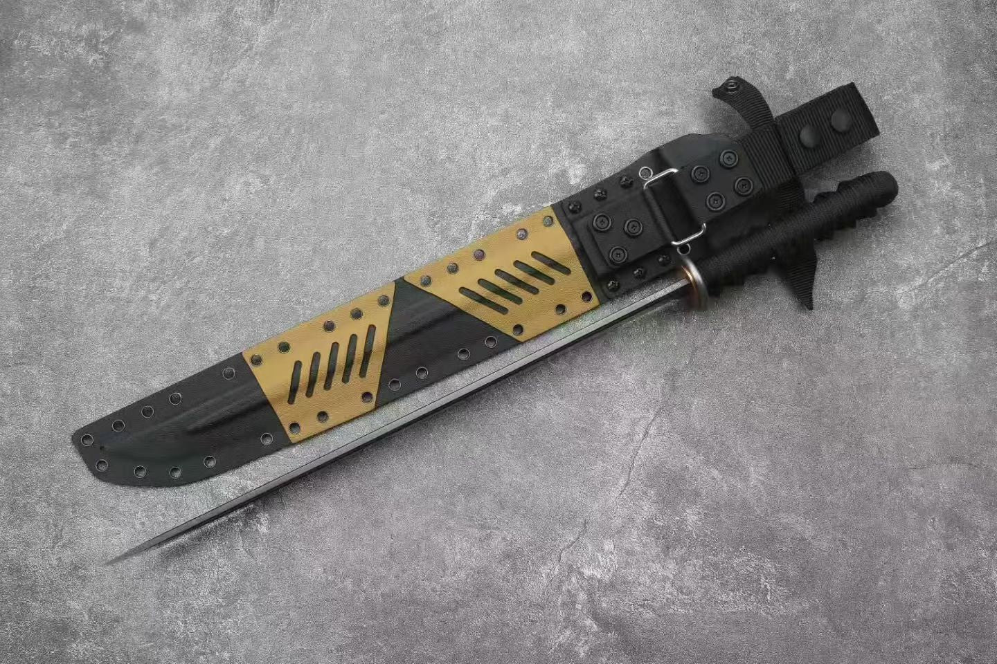 HJF War Tiger Plus Samurai Knife DC53 Steel Fixed Blade Knife