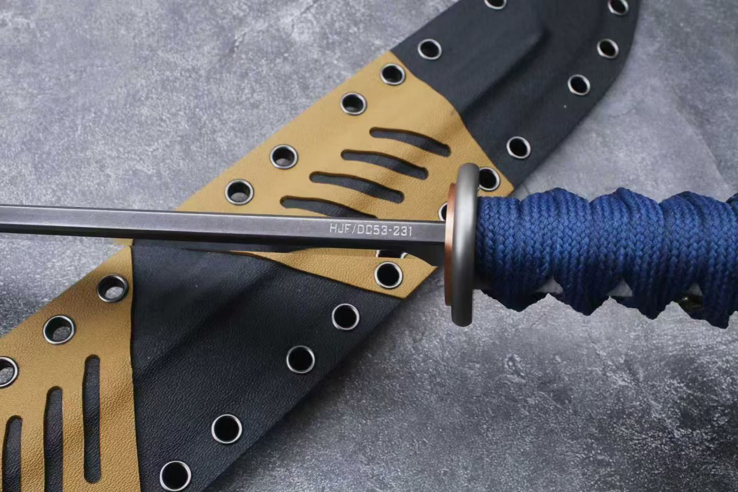 HJF War Tiger Plus Samurai Knife DC53 Steel Fixed Blade Knife