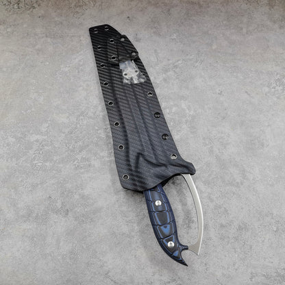 Reclusedge Pterosaur A8 Steel Big Bowie Fixed Blade Knife with Hand Guard