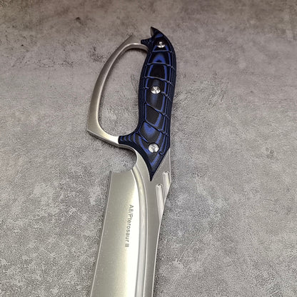 Reclusedge Pterosaur A8 Steel Big Bowie Fixed Blade Knife with Hand Guard