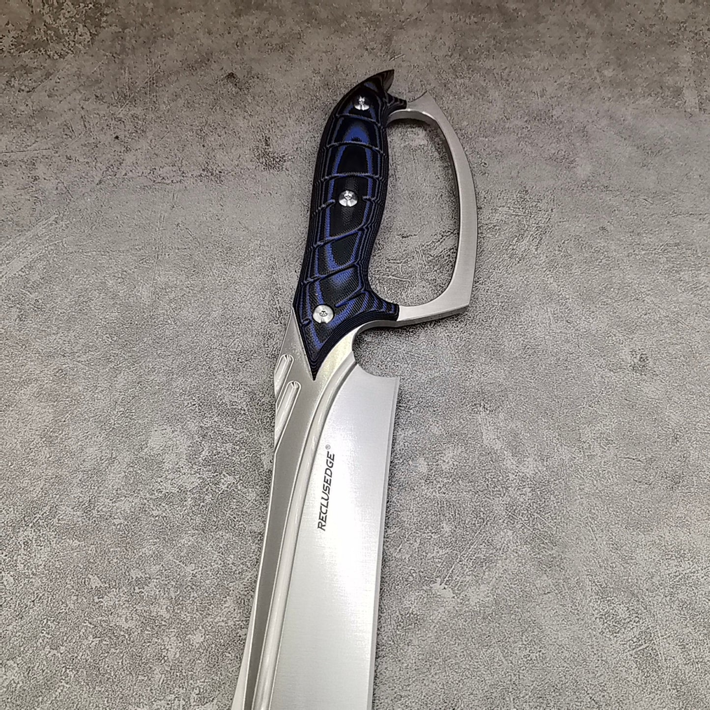 Reclusedge Pterosaur A8 Steel Big Bowie Fixed Blade Knife with Hand Guard