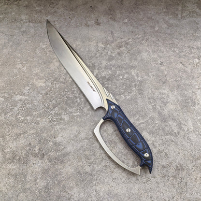 Reclusedge Pterosaur A8 Steel Big Bowie Fixed Blade Knife with Hand Guard