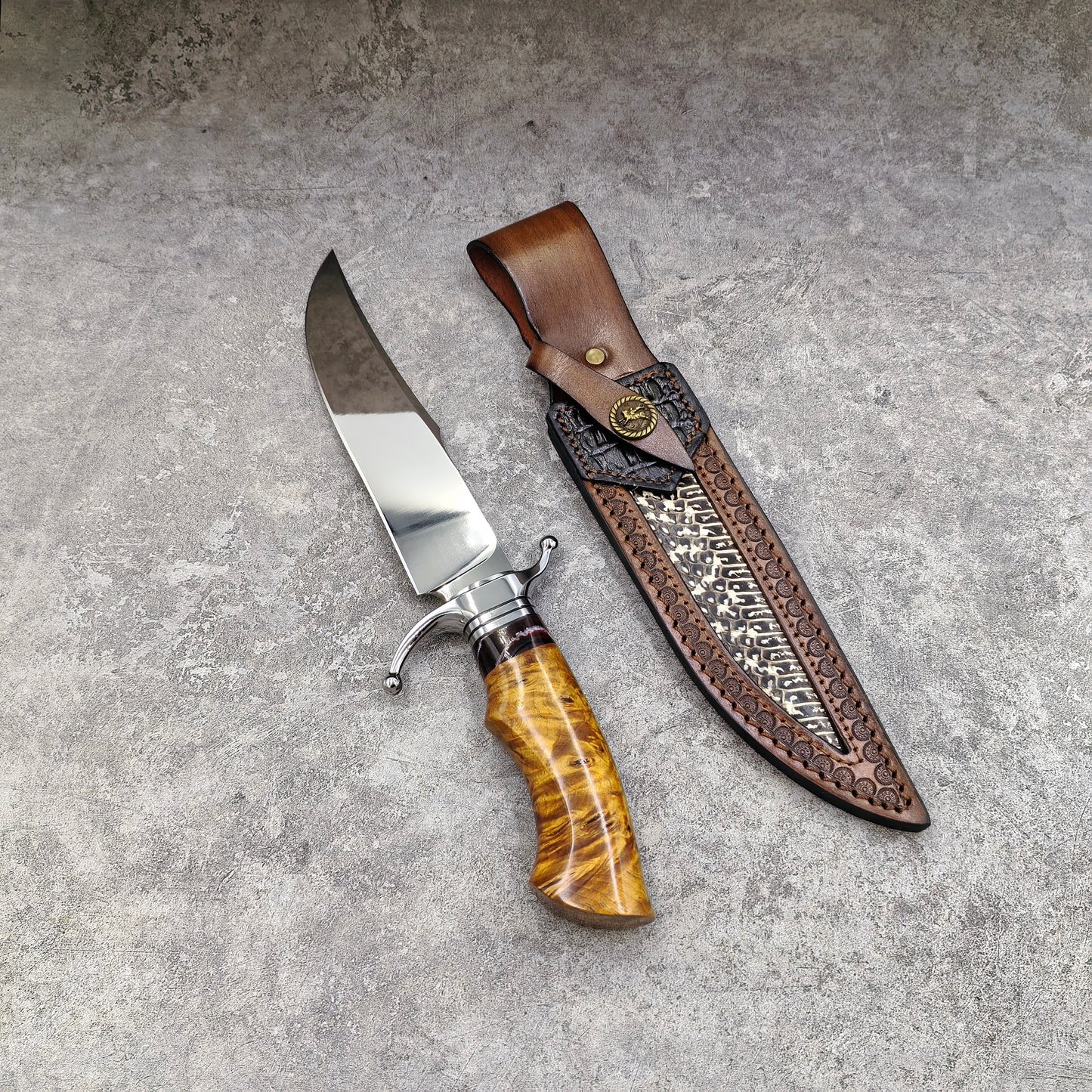 Reclusedge  Mirror Light Surface DC53 Steel Fixed Blade Knife Bowie Knife For Collection