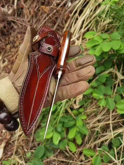 HJF Small Bear W18Cr4v Steel Fixed Blade Knife Bushcraft Knife