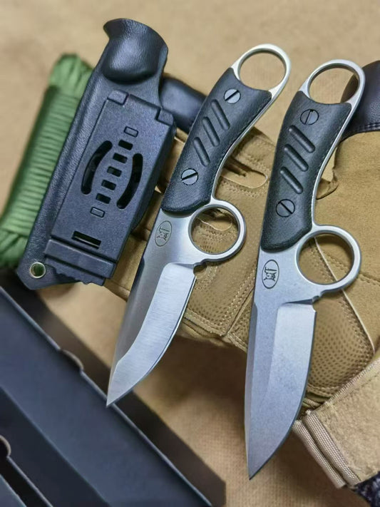 HJF Defender Small DC53 Steel Fixed Blade Knife for Combat Self-defense