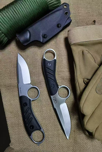 HJF Defender Small DC53 Steel Fixed Blade Knife for Combat Self-defense