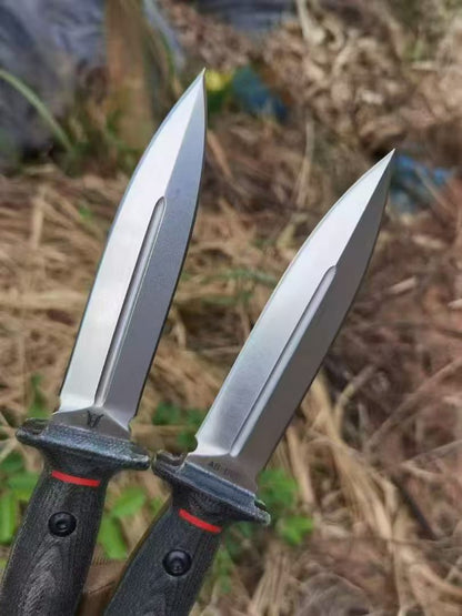 HJF Wilderness Leopard A8 Steel Dagger Fixed Blade Knife