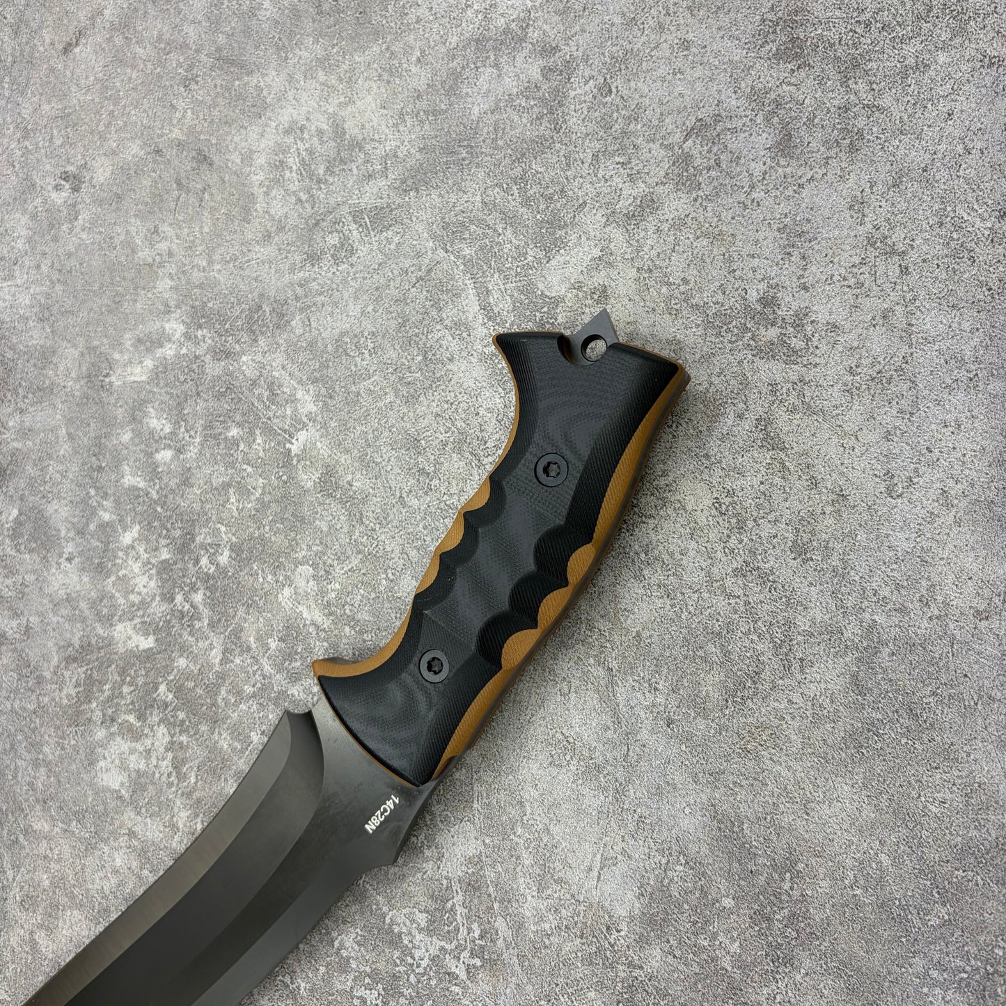 MiaoRen 14C28N Steel Titanium Coated Outdoor Fixed Blade Hunting Knife