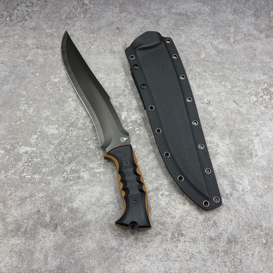 MiaoRen 14C28N Steel Titanium Coated Outdoor Fixed Blade Hunting Knife