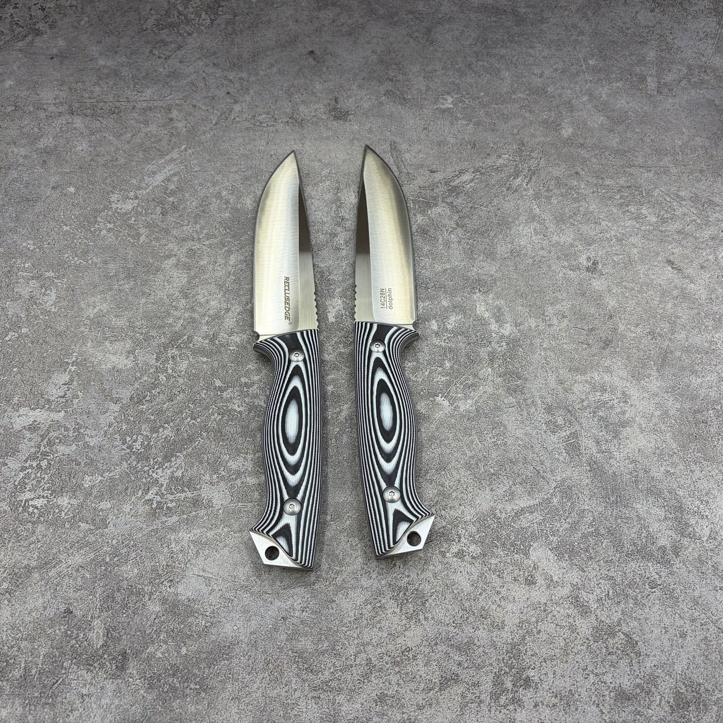 Reclusedge Dolphin 14C28N Steel G10 Handle Fixed Blade Bushcraft Knife