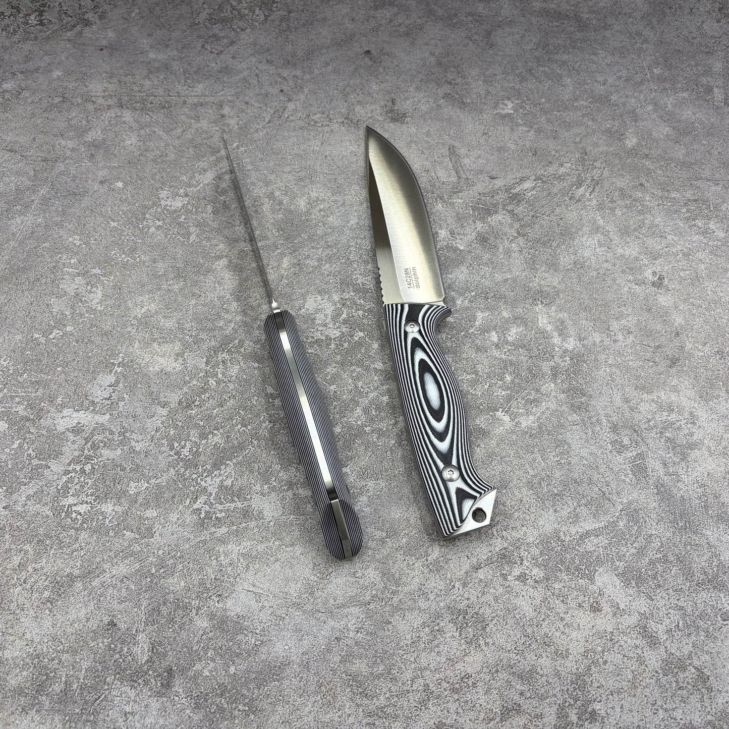 Reclusedge Dolphin 14C28N Steel G10 Handle Fixed Blade Bushcraft Knife