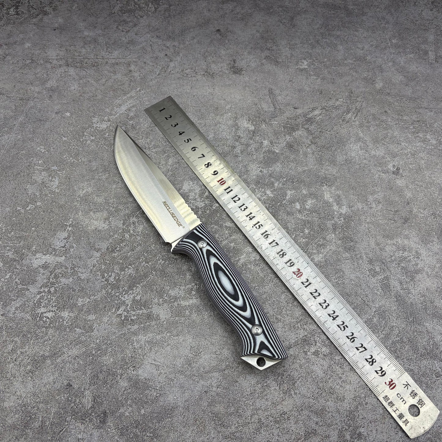 Reclusedge Dolphin 14C28N Steel G10 Handle Fixed Blade Bushcraft Knife