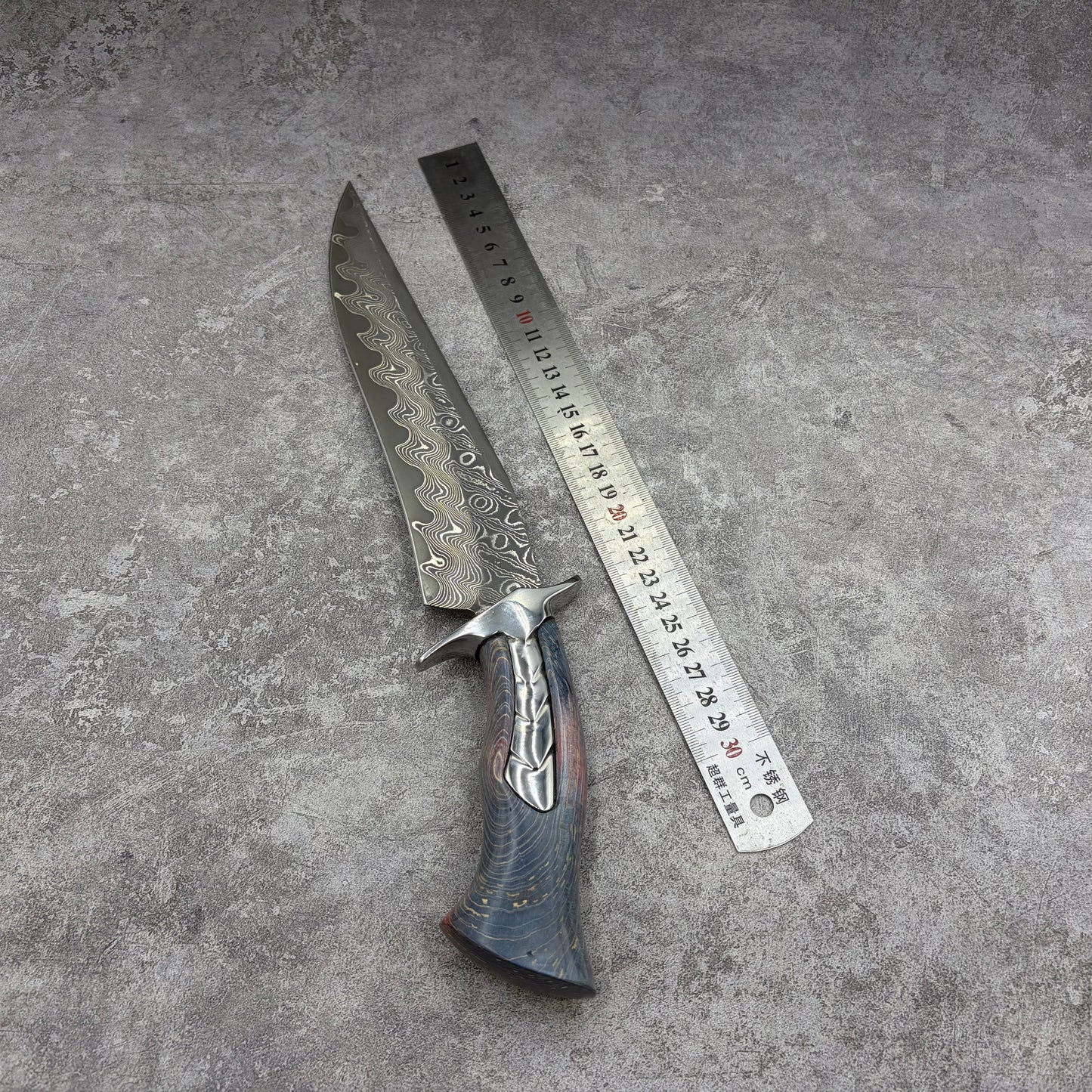 Reclusedge Jade VG10 Damascus Steel Bowie Fixed Blade Knife for Collection