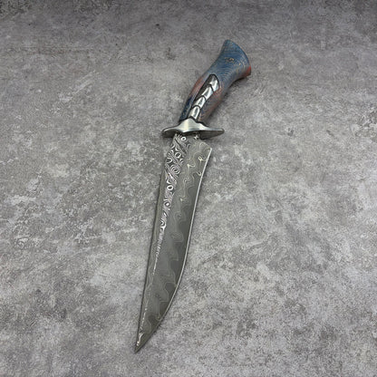 Reclusedge Jade VG10 Damascus Steel Bowie Fixed Blade Knife for Collection