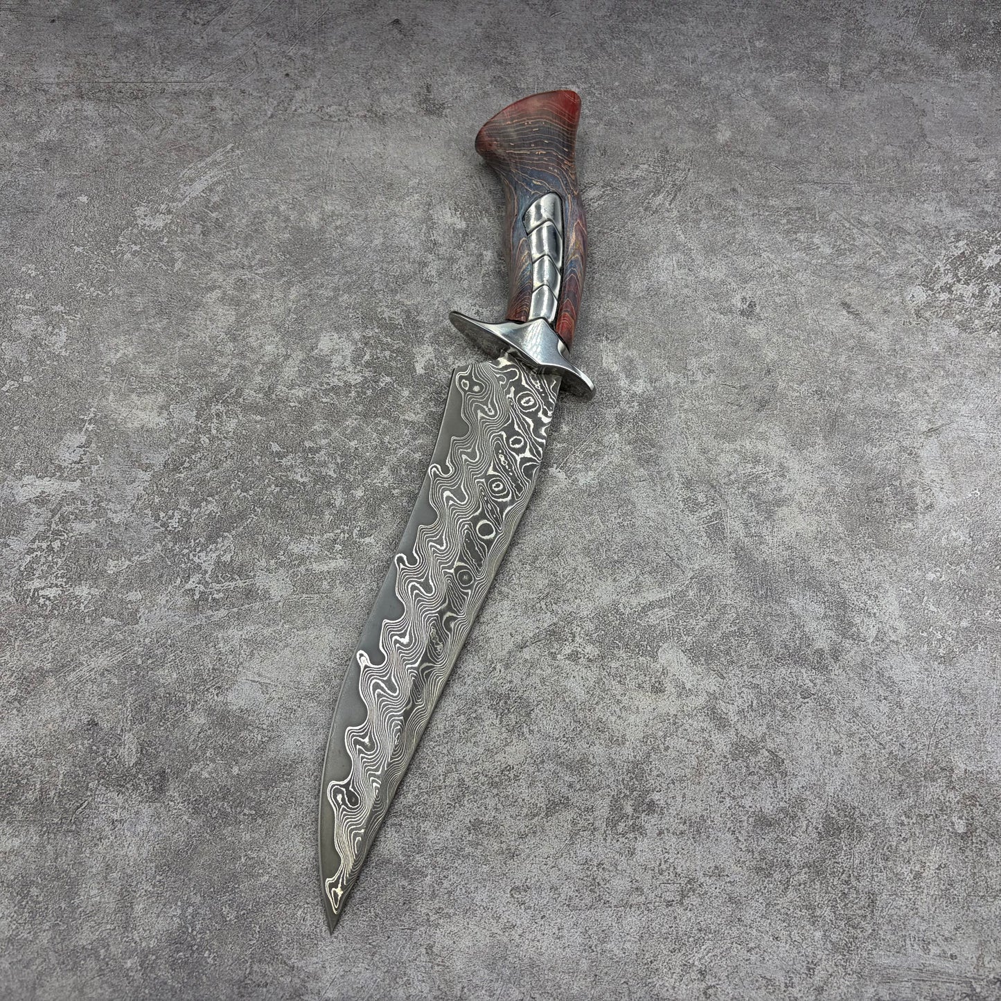 Reclusedge Jade VG10 Damascus Steel Bowie Fixed Blade Knife for Collection