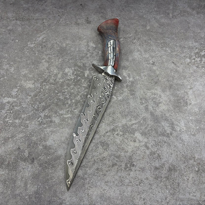 Reclusedge Jade VG10 Damascus Steel Bowie Fixed Blade Knife for Collection
