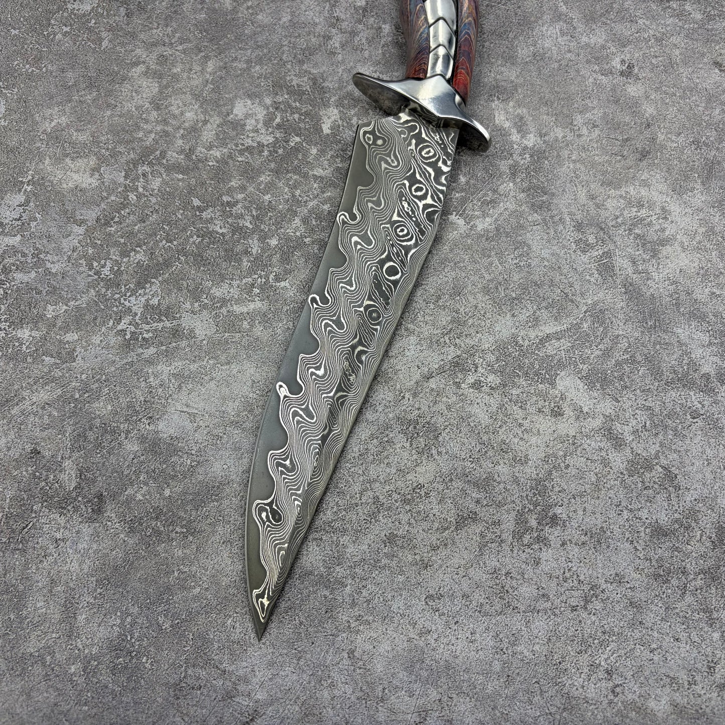 Reclusedge Jade VG10 Damascus Steel Bowie Fixed Blade Knife for Collection