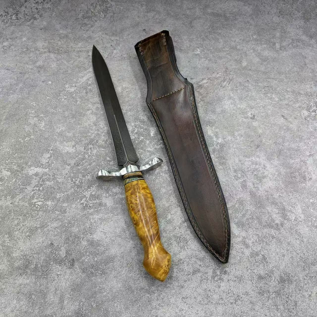 Reclusedge Emperor Wooz Steel Dagger Fixed Blade Knife for Collection