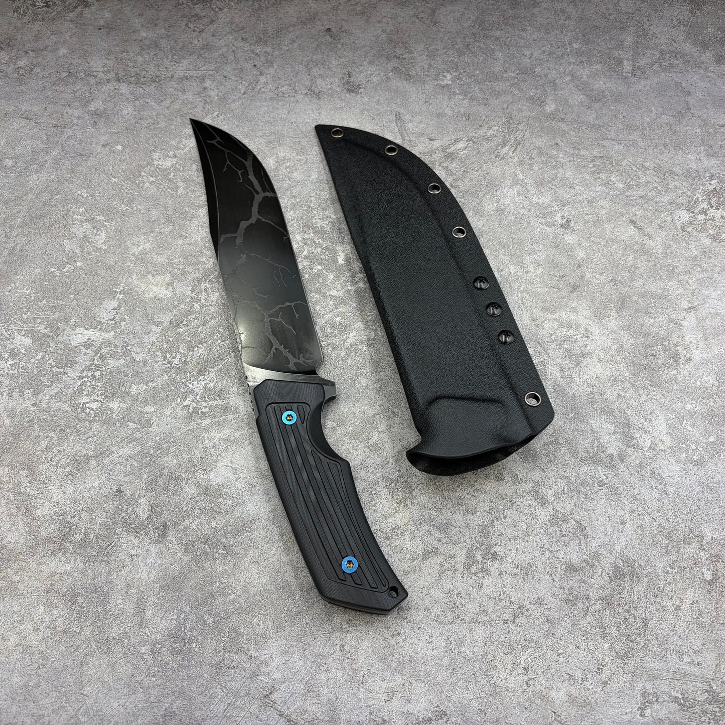 MieBa DC53 Steel Lightening Coated Fixed Blade Hunting Knife Outdoor