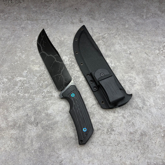 MieBa DC53 Steel Lightening Coated Fixed Blade Hunting Knife Outdoor