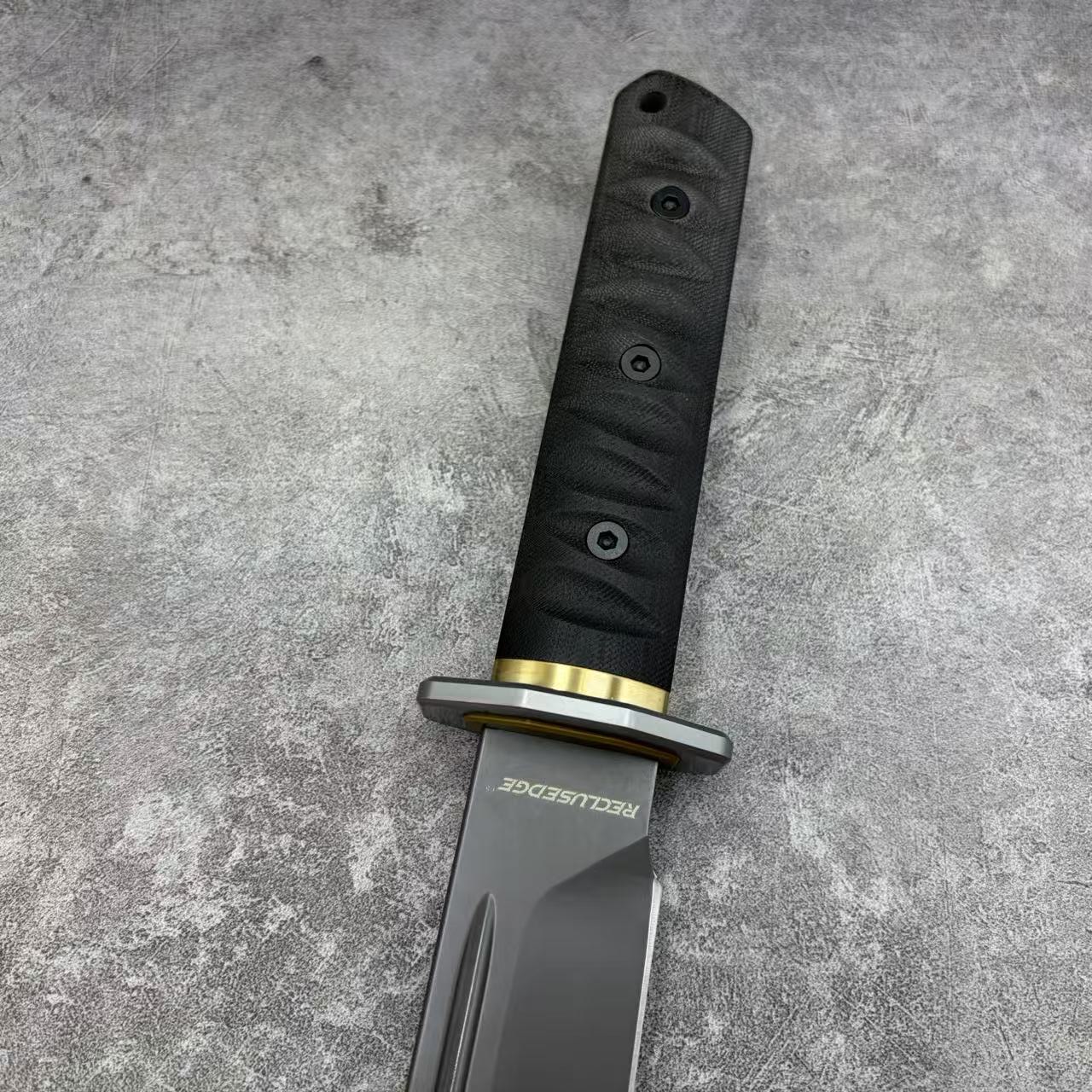 Reclusedge JieDuShi Tactical DC53 Steel Fixed Blade Knife Japanese Samurai Kanata