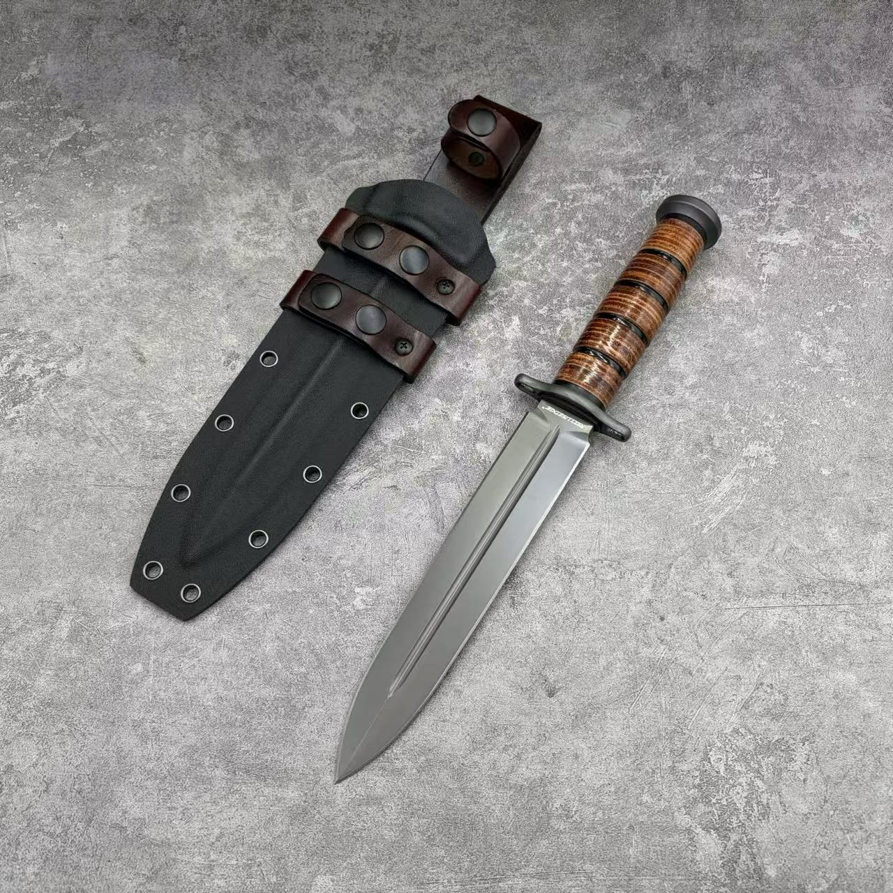 Reclusedge PJia Tactical DC53 Steel Dagger Fixed Blade Knife Bowie Knife