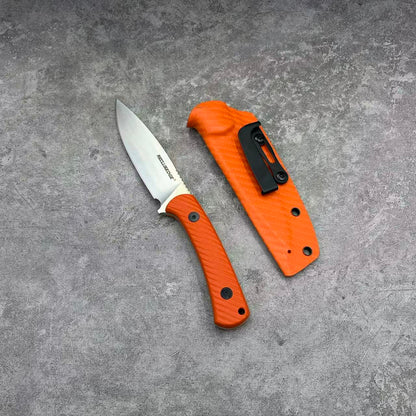 Reclusedge 14C28N Steel Outdoor Small Fixed Blade Knife With Orange Handle