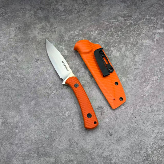 Reclusedge 14C28N Steel Outdoor Small Fixed Blade Knife With Orange Handle