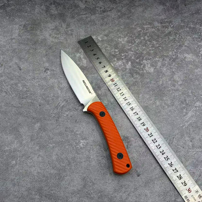 Reclusedge 14C28N Steel Outdoor Small Fixed Blade Knife With Orange Handle
