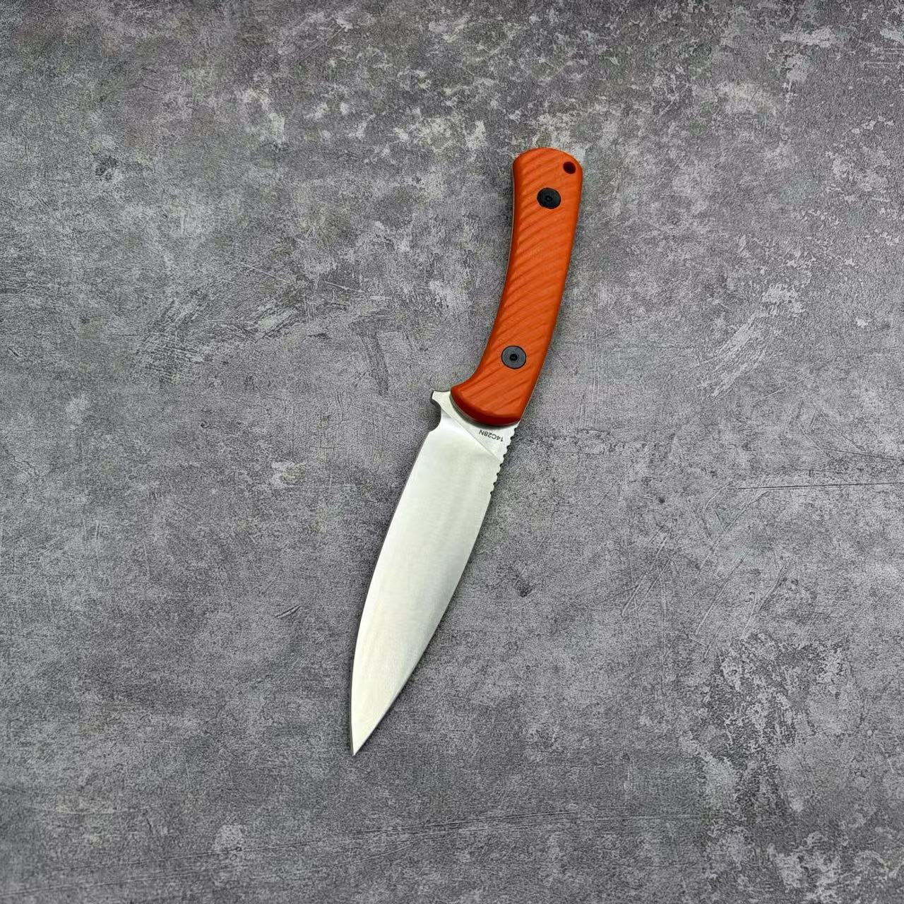 Reclusedge 14C28N Steel Outdoor Small Fixed Blade Knife With Orange Handle